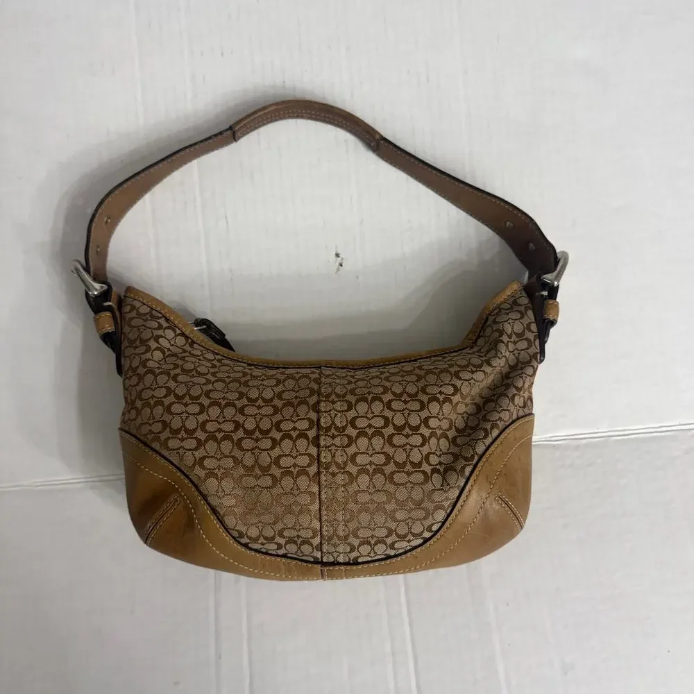 Coach Soho Signature Hobo Jacquard Hand Bag Y2K Brown /Beige - Picture 3 of 6